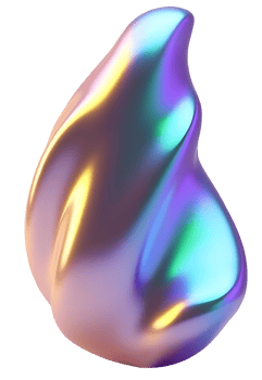 Iridescent abstract blob with smooth shiny surface and vibrant colors png
