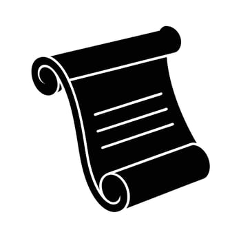 Scroll Paper Stencil Icon vector