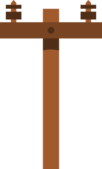 Brown wooden electric pole icon png