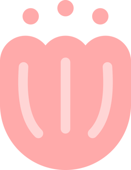 Pink flower doodle png