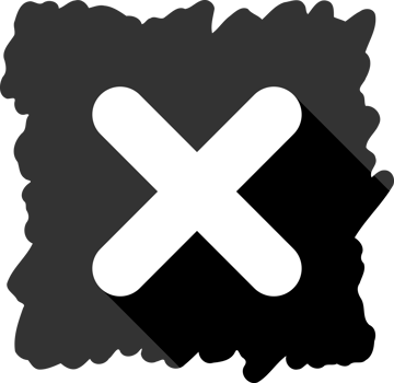 Black square wrong sign cross png