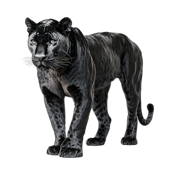 Majestic Black Panther in Focused Gaze png