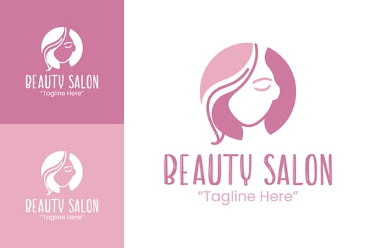 Minimalist Beauty Salon Logo with Hair Design and Soft Pink Color for Elegant Branding vector