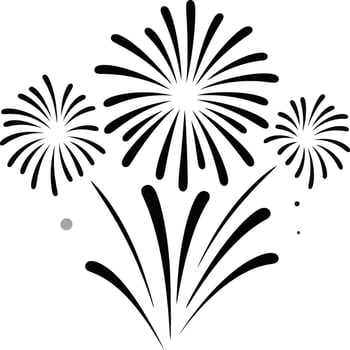 Fireworks display silhouette illustration vector
