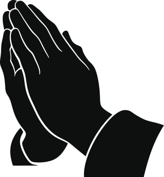 Praying hands silhouette image vector