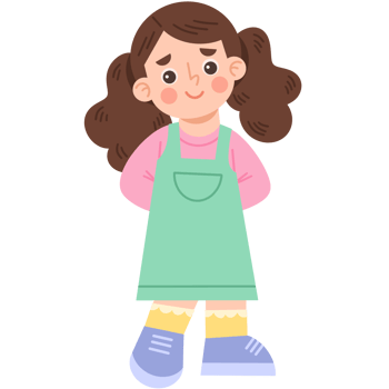 Illustration of a shy little girl png