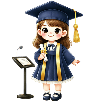 A young graduate standing confidently with a diploma in hand. png
