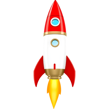 Rocket taking off with flames png