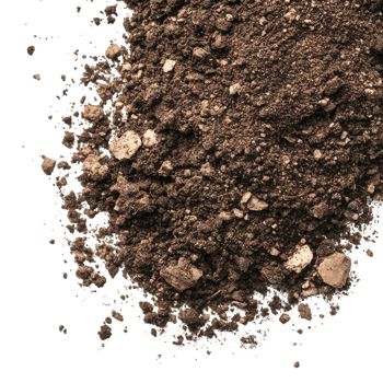 Pile of dark brown soil isolated on transparent background png
