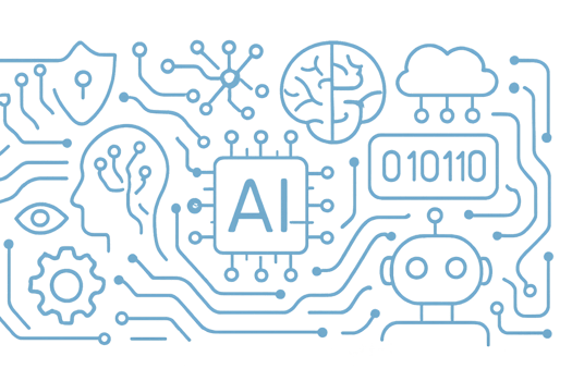 AI Technology and Circuit Pattern Illustration for Creative Projects png