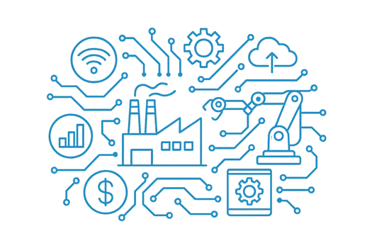 Smart Factory Concept with Modern Technology and Industrial Elements png