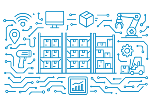 Smart Warehouse Technology with Simple Automation and Connectivity png