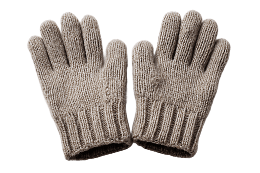 Pair of Knitted Wool Gloves for Winter Fashion Isolated On Transparent Background png