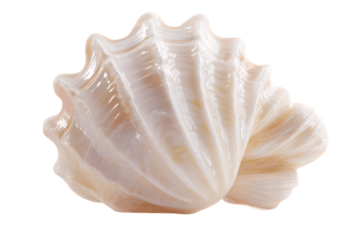 Beautiful Single Seashell Close Up Image On White Background Transparent Isolated png