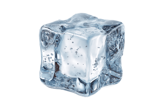 Realistic Ice Cube Freshness on Transparent Background Isolated Water Cold png