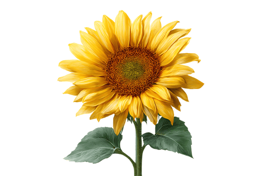 Sunflower Transparent Background Isolated Yellow Flower Floral Fresh Beauty Decorative Nature Brightness png