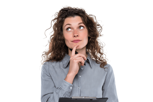 Woman Thinking Deeply Transparent Background Isolated for Design and Creativity png