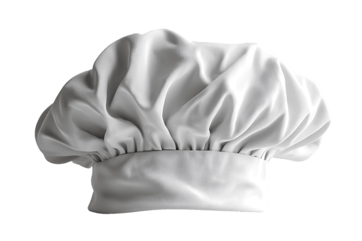 White Chef Hat Illustration Cooking Apparel Culinary Uniform Professional Kitchen Headwear Isolated png
