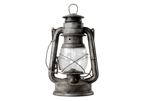 Antique Lantern Isolated Object on Transparent Background Vintage Oil Lamp Old Fashioned png