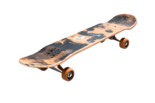 Realistic Skateboard Wood Deck Isolated Transparent Background for Skateboarding Sports Lovers png