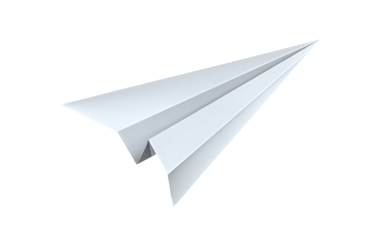 Simple White Paper Airplane Isolated on a Transparent Background for Design png
