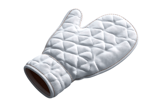 White Quilted Mitten Isolated on Transparent Background Winter Accessory Transparent Background png