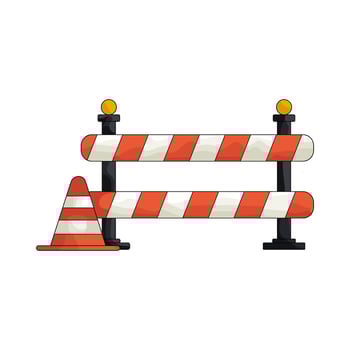 Illustration of Roadblock with Traffic Cone vector