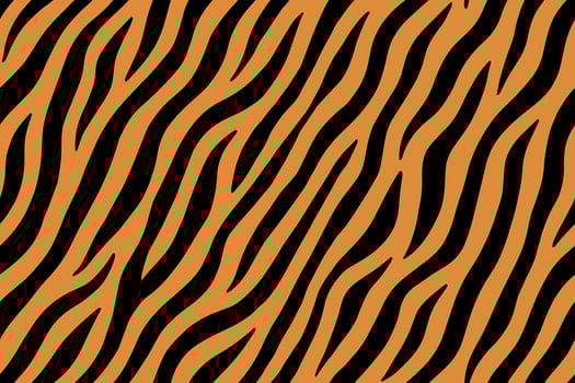 Seamless tiger stripe pattern in orange and black vector