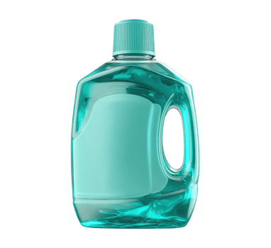 Liquid cleaning solution in a turquoise bottle with a handle png