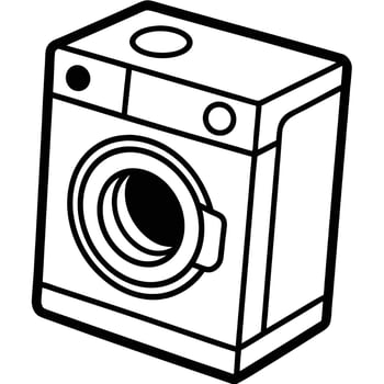 Washing machine on white background vector