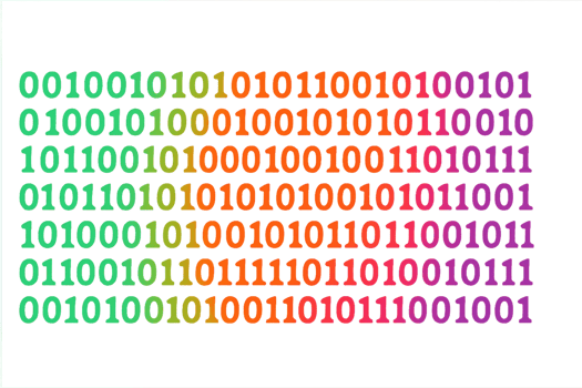 Vibrant Binary Code Pattern in Colorful Gradient Design png