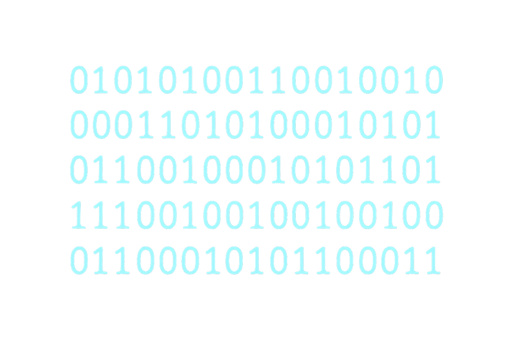 Blue and White Binary Pattern with Simple 0s and 1s Design png