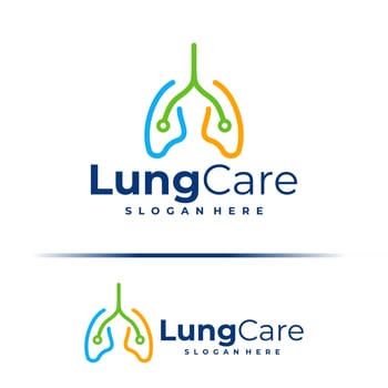 Tech Lung logo design concept . Lung Care Logo Design Template. Creative Symbol. vector