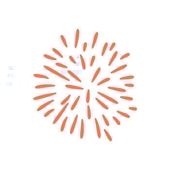 Coral Fireworks Burst Celebration, Festive, Bright, Radiant, Party, Design, Graphic, Illustration, vector