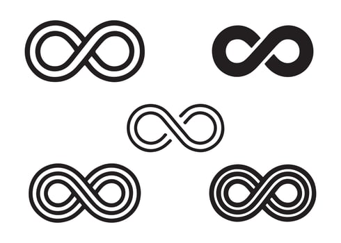 Infinity icon set symbols vector