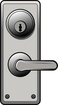 Stylish Metal Door Handle and Lock Illustration vector