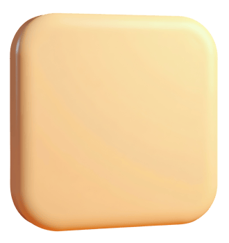 Soft peach square button with rounded edges and smooth surface, simple and clean design png
