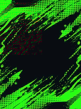 Green and Black Sport Background in Grunge Brush Style and Halftone Effect vector