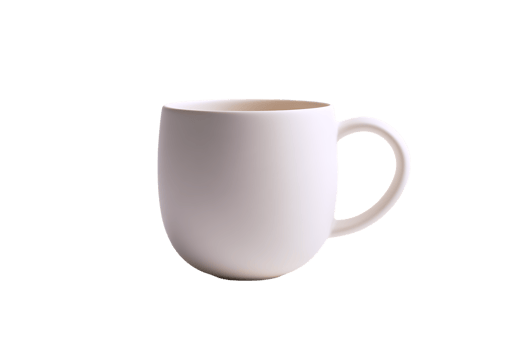 Elegant White Ceramic Coffee Mug on Transparent Background for Mockups Isolated png