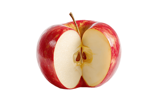 Half Fresh Red Apple With Transparent Background In An Isolated Environment png