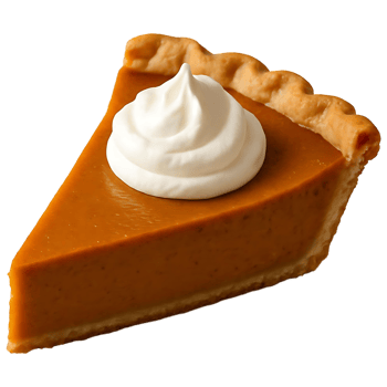 pumpkin pie slice with whipped cream on top png