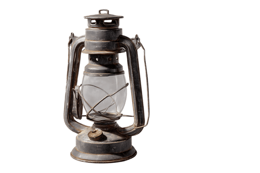 Antique Oil Lamp Lantern with Transparent Background Isolated for Vintage Collection Item png