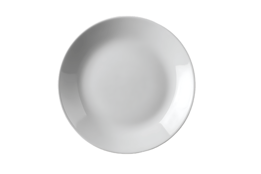 Overhead View of a White Plate on a Transparent Background with Isolated Design png