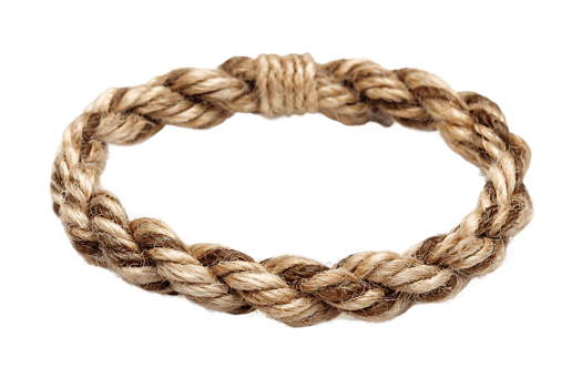 Braided Ring Made of Natural Fiber Isolated on Transparent Background Render png
