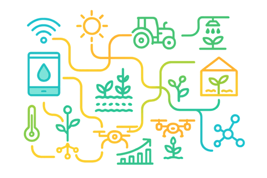 Smart Farm Technology Icons and Illustrations for Agriculture Innovation png