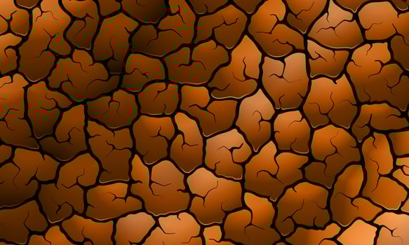 Abstract brown dry cracked ground texture background. old cracked soil. vector