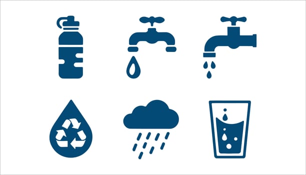 Water Conservation Icon Set Illustration vector