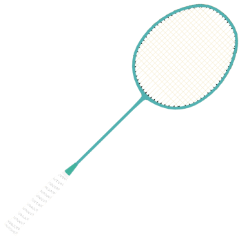 Render badminton racket with transparent background png