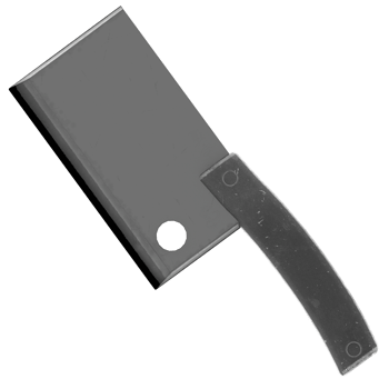 3d render meat cleaver with transparent background png