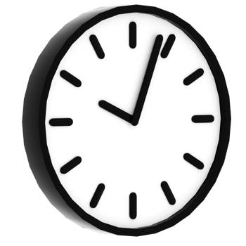 Render classic wall clock with transparent background png